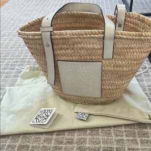 Loewe Tan Basket Bag with White Accents